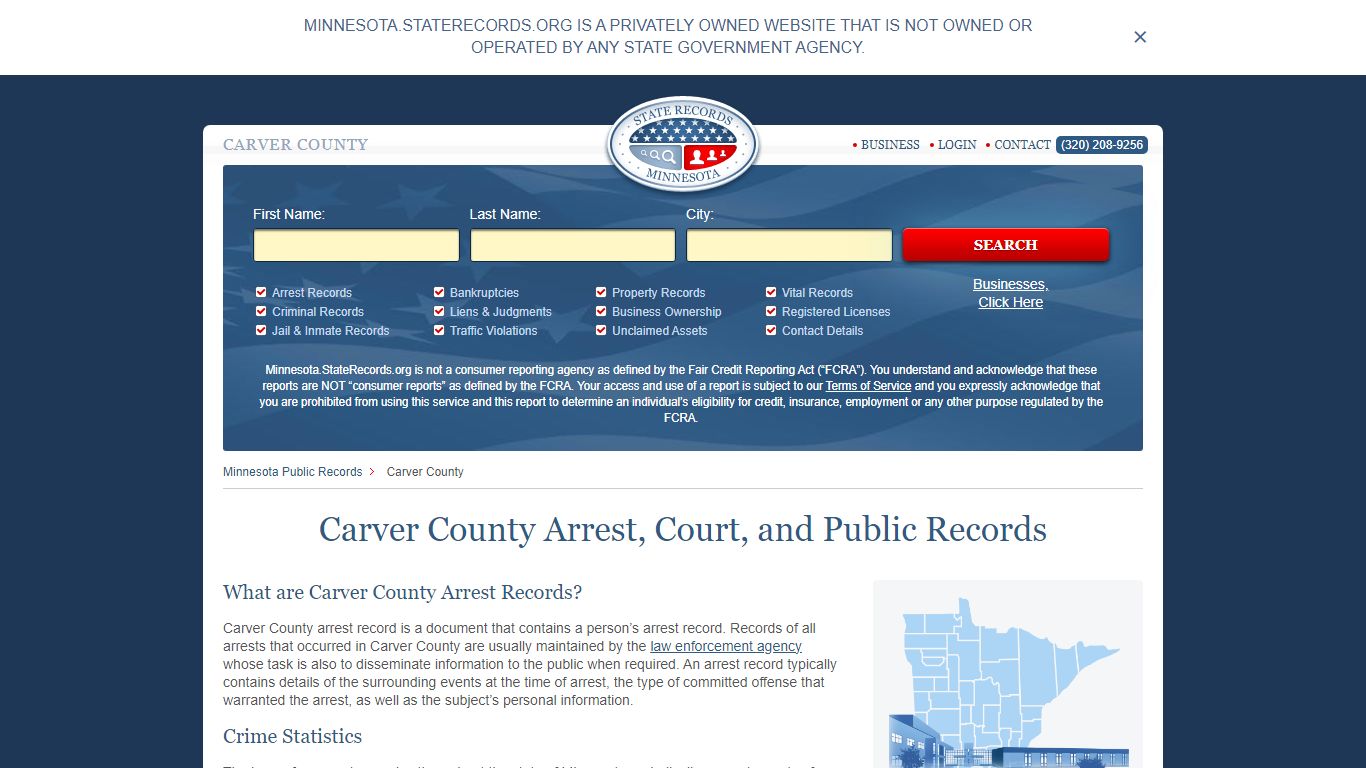 Carver County Arrest, Court, and Public Records